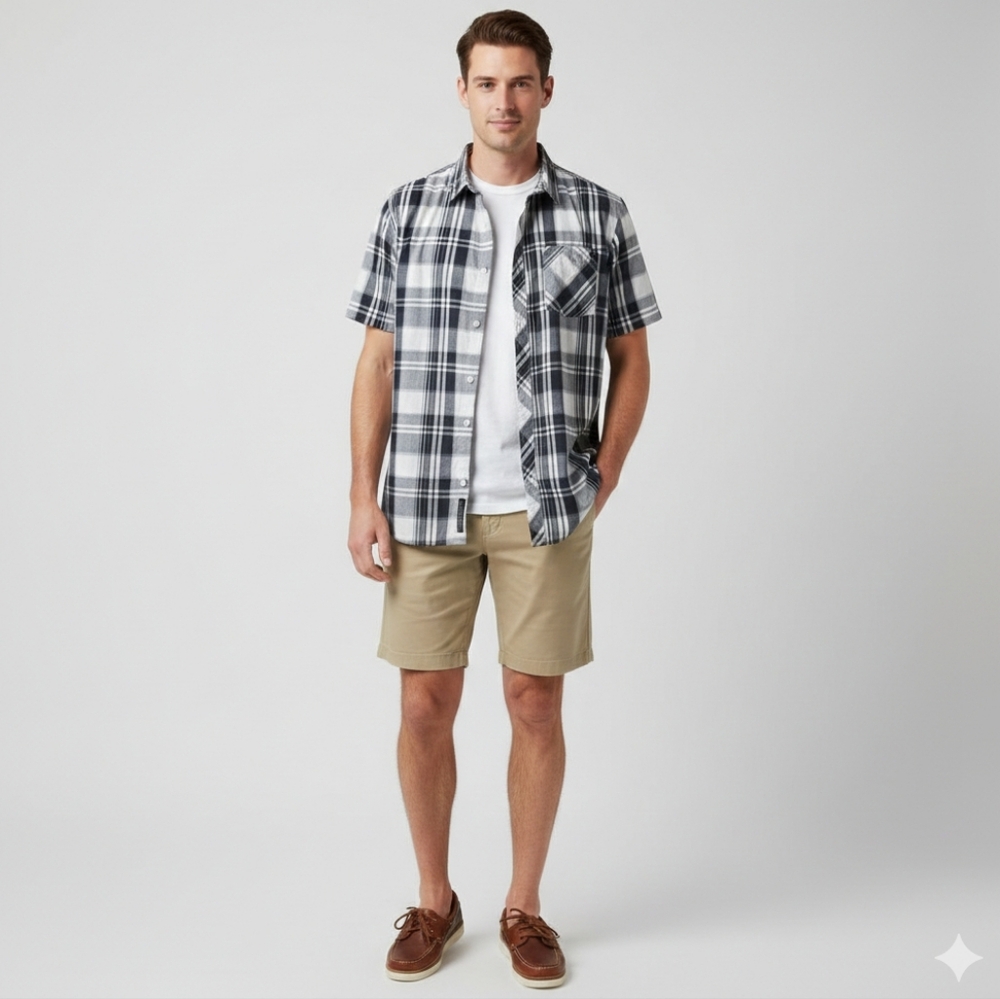 👕O'NEIL - Plaid SS Button Down